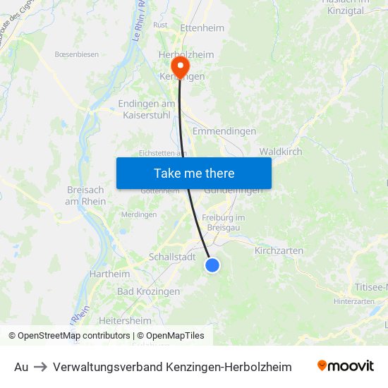 Au to Verwaltungsverband Kenzingen-Herbolzheim map