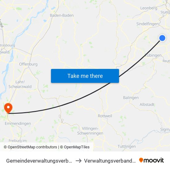 Gemeindeverwaltungsverband Waldenbuch/Steinenbronn to Verwaltungsverband Kenzingen-Herbolzheim map