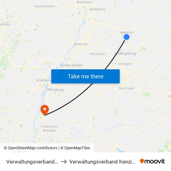 Verwaltungsverband Flein-Talheim to Verwaltungsverband Kenzingen-Herbolzheim map