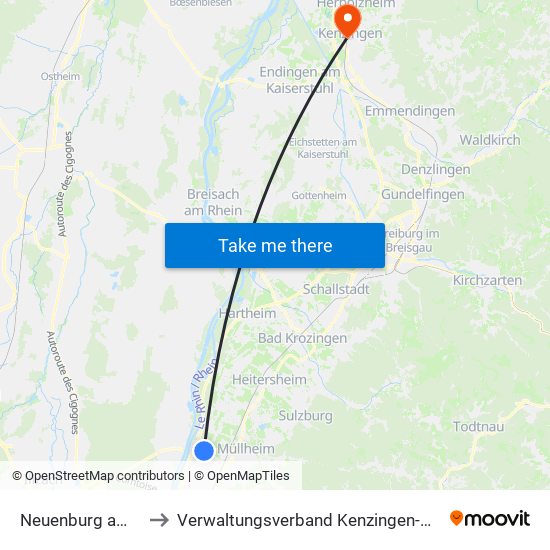 Neuenburg am Rhein to Verwaltungsverband Kenzingen-Herbolzheim map