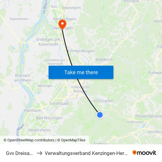 Gvv Dreisamtal to Verwaltungsverband Kenzingen-Herbolzheim map