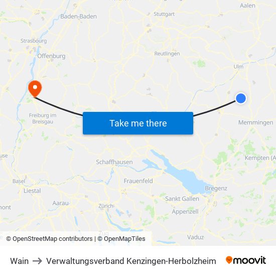 Wain to Verwaltungsverband Kenzingen-Herbolzheim map