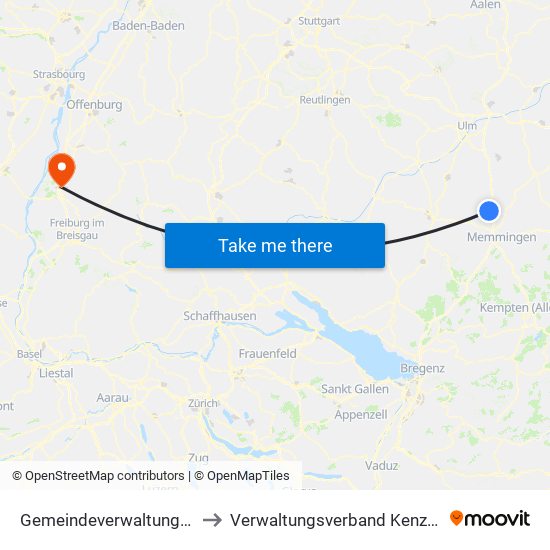 Gemeindeverwaltungsverband Illertal to Verwaltungsverband Kenzingen-Herbolzheim map