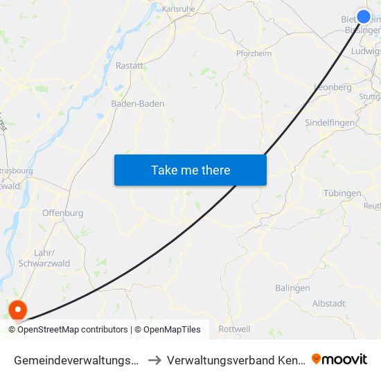 Gemeindeverwaltungsverband Besigheim to Verwaltungsverband Kenzingen-Herbolzheim map