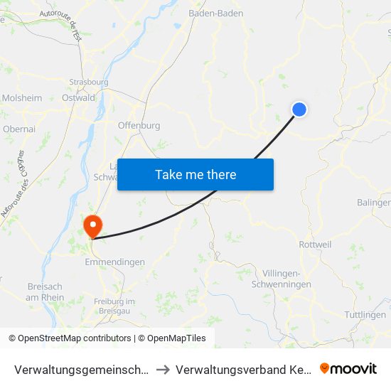 Verwaltungsgemeinschaft Pfalzgrafenweiler to Verwaltungsverband Kenzingen-Herbolzheim map