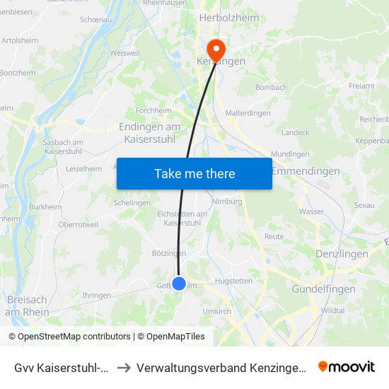 Gvv Kaiserstuhl-Tuniberg to Verwaltungsverband Kenzingen-Herbolzheim map