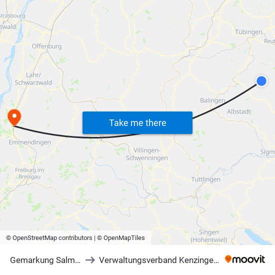 Gemarkung Salmendingen to Verwaltungsverband Kenzingen-Herbolzheim map