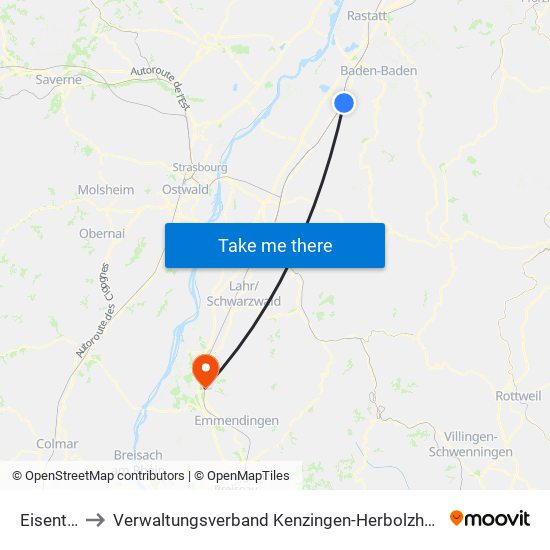 Eisental to Verwaltungsverband Kenzingen-Herbolzheim map