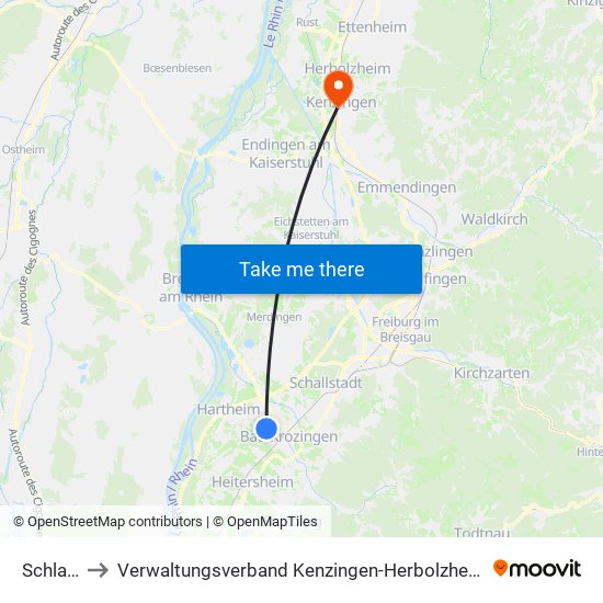 Schlatt to Verwaltungsverband Kenzingen-Herbolzheim map