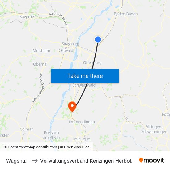Wagshurst to Verwaltungsverband Kenzingen-Herbolzheim map