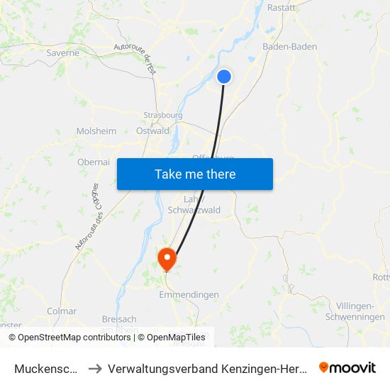 Muckenschopf to Verwaltungsverband Kenzingen-Herbolzheim map