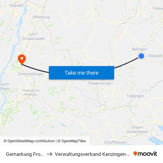 Gemarkung Frommern to Verwaltungsverband Kenzingen-Herbolzheim map