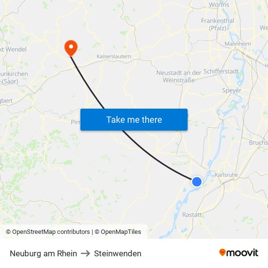 Neuburg am Rhein to Steinwenden map