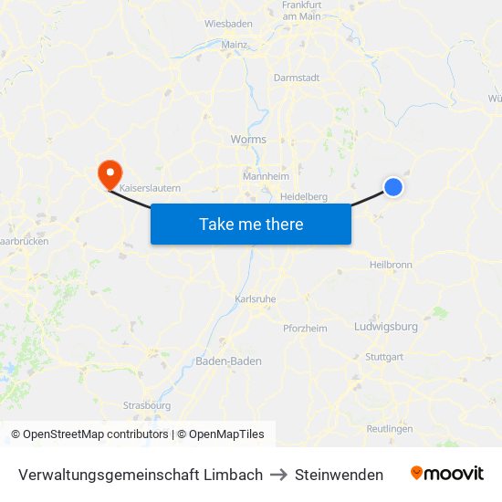 Verwaltungsgemeinschaft Limbach to Steinwenden map