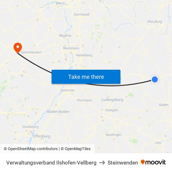 Verwaltungsverband Ilshofen-Vellberg to Steinwenden map