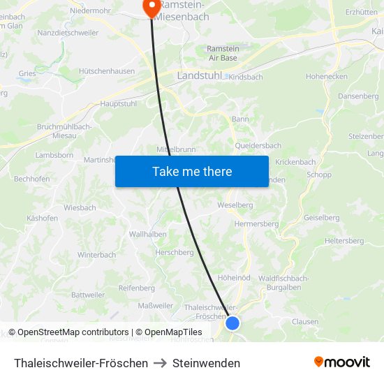 Thaleischweiler-Fröschen to Steinwenden map