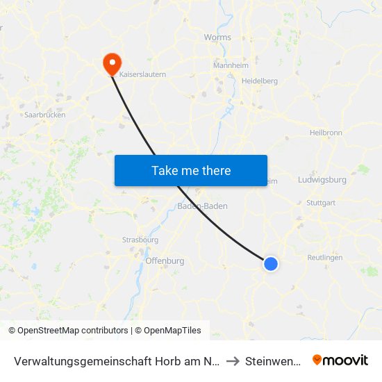 Verwaltungsgemeinschaft Horb am Neckar to Steinwenden map