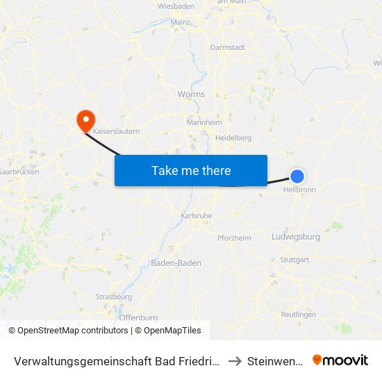 Verwaltungsgemeinschaft Bad Friedrichshall to Steinwenden map