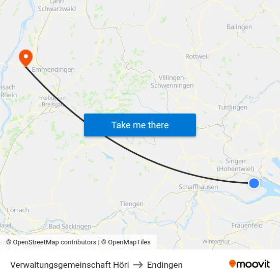 Verwaltungsgemeinschaft Höri to Endingen map