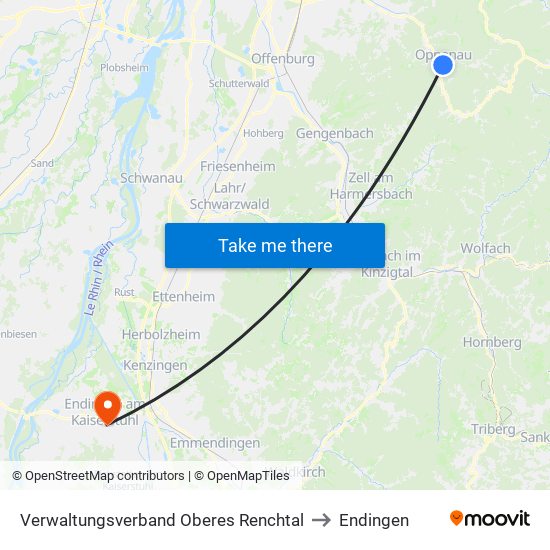 Verwaltungsverband Oberes Renchtal to Endingen map