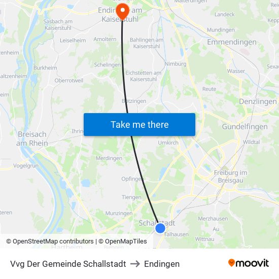 Vvg Der Gemeinde Schallstadt to Endingen map