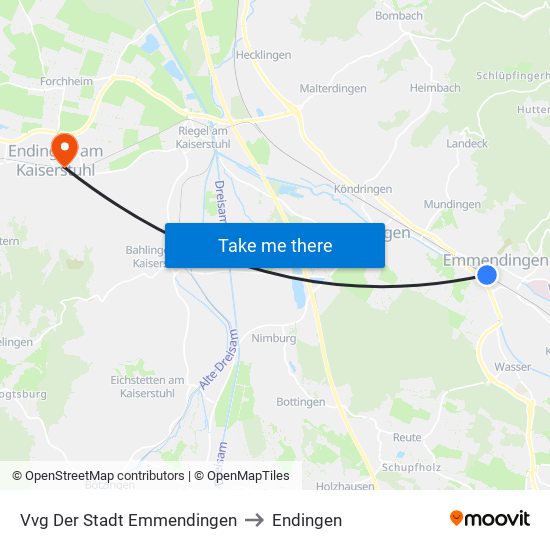 Vvg Der Stadt Emmendingen to Endingen map