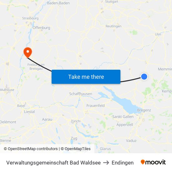 Verwaltungsgemeinschaft Bad Waldsee to Endingen map