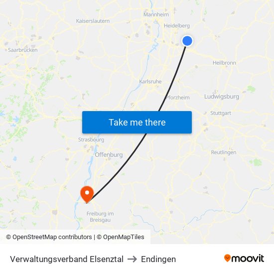 Verwaltungsverband Elsenztal to Endingen map