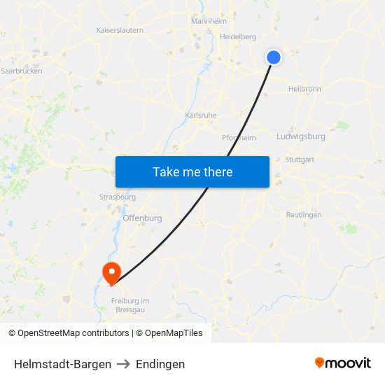 Helmstadt-Bargen to Endingen map