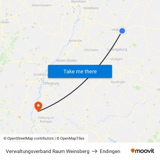 Verwaltungsverband Raum Weinsberg to Endingen map