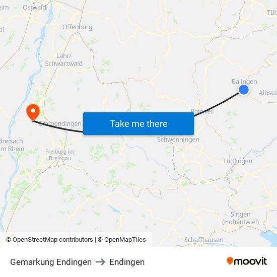 Gemarkung Endingen to Endingen map