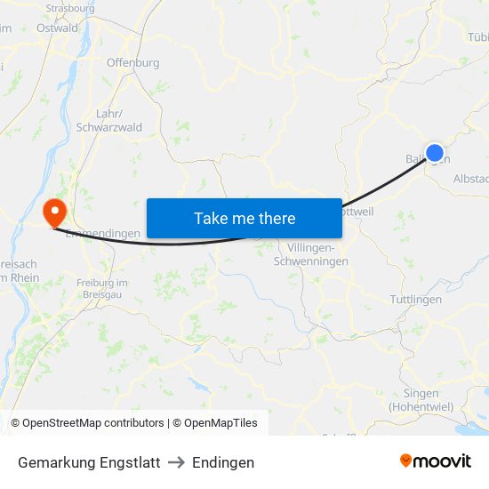 Gemarkung Engstlatt to Endingen map