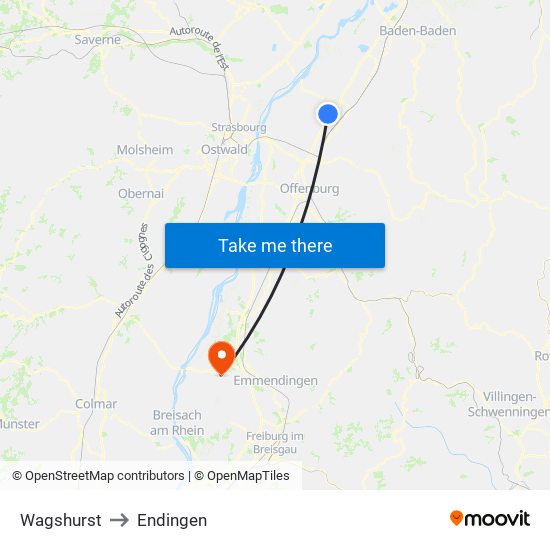 Wagshurst to Endingen map