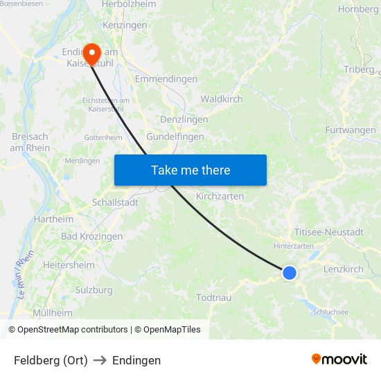 Feldberg (Ort) to Endingen map