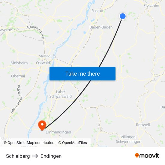 Schielberg to Endingen map