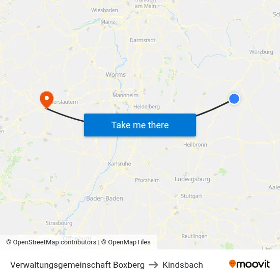 Verwaltungsgemeinschaft Boxberg to Kindsbach map