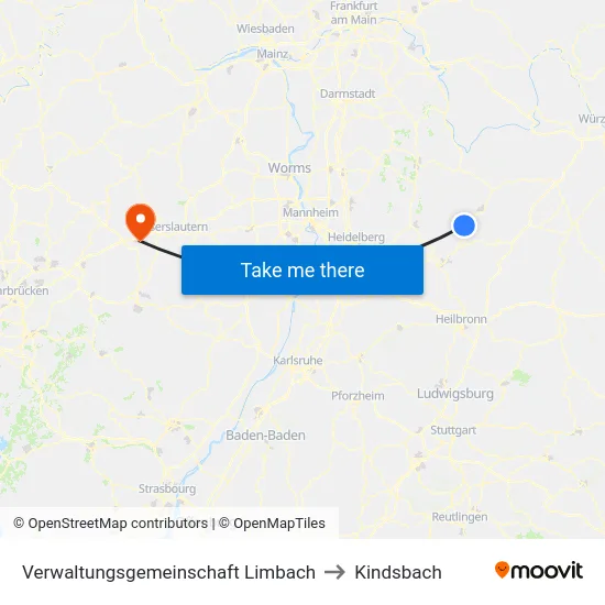Verwaltungsgemeinschaft Limbach to Kindsbach map