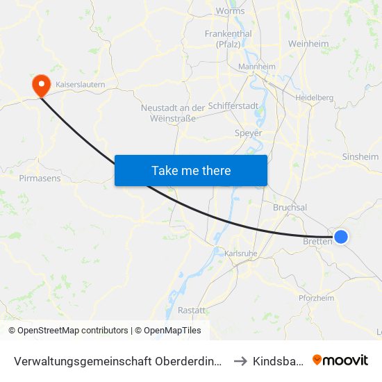 Verwaltungsgemeinschaft Oberderdingen to Kindsbach map