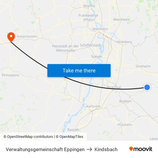 Verwaltungsgemeinschaft Eppingen to Kindsbach map