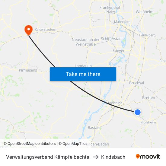 Verwaltungsverband Kämpfelbachtal to Kindsbach map