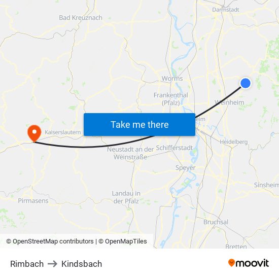 Rimbach to Kindsbach map