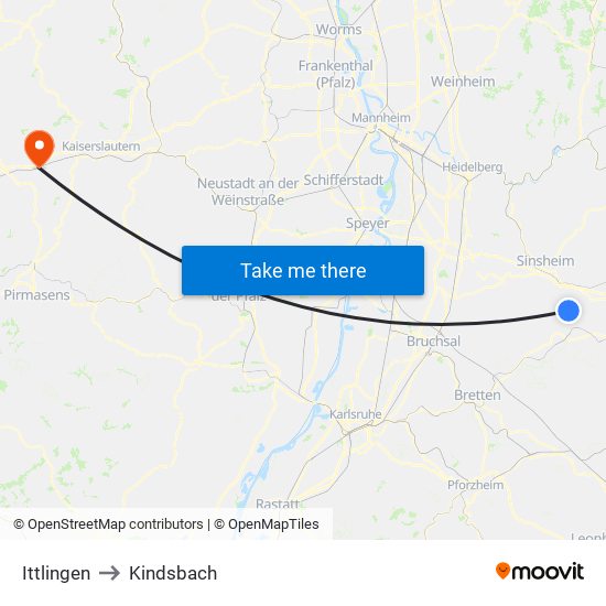 Ittlingen to Kindsbach map