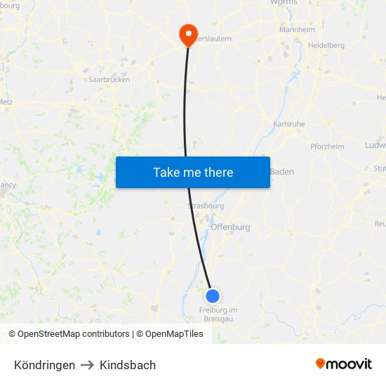 Köndringen to Kindsbach map