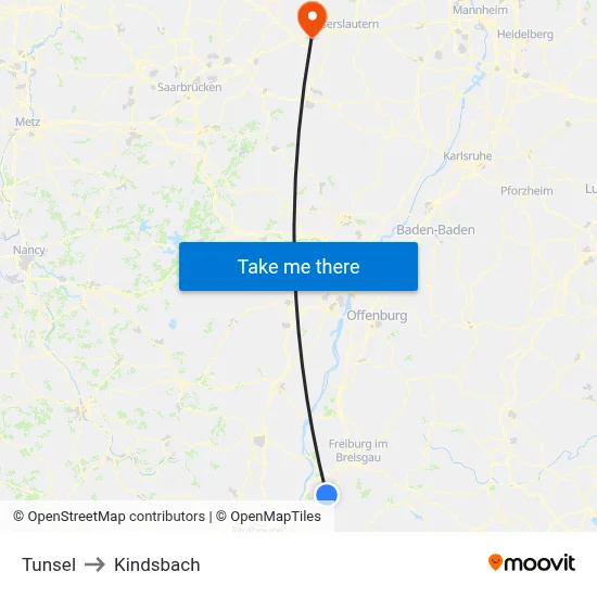Tunsel to Kindsbach map
