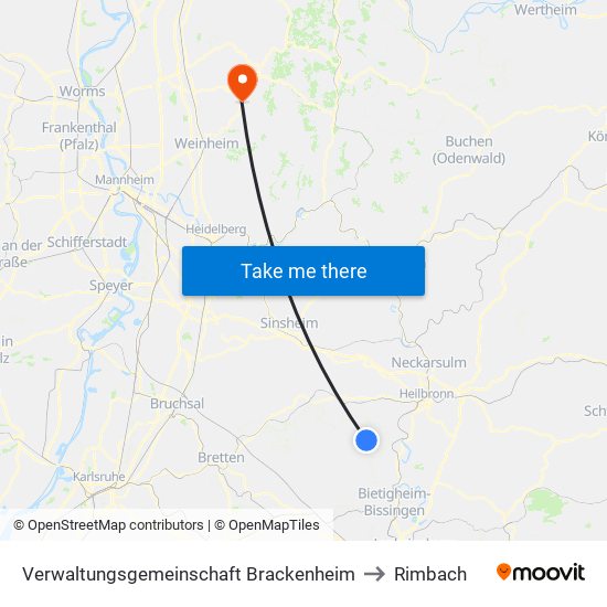 Verwaltungsgemeinschaft Brackenheim to Rimbach map