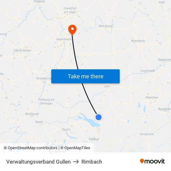 Verwaltungsverband Gullen to Rimbach map