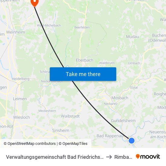 Verwaltungsgemeinschaft Bad Friedrichshall to Rimbach map