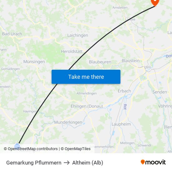 Gemarkung Pflummern to Altheim (Alb) map
