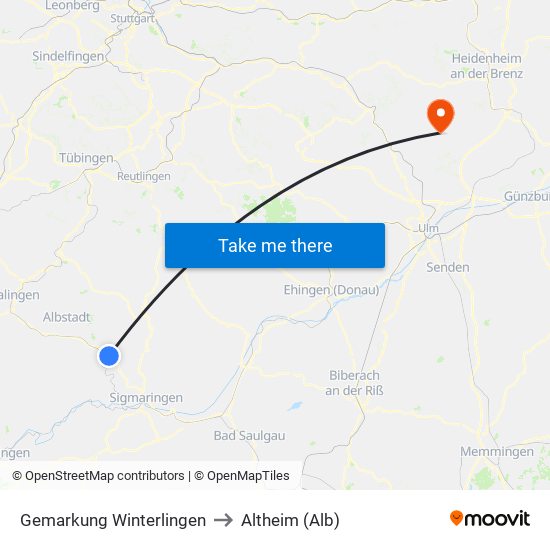 Gemarkung Winterlingen to Altheim (Alb) map