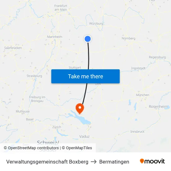 Verwaltungsgemeinschaft Boxberg to Bermatingen map